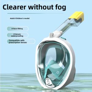 PATGEAR | Adult & Child Dry Top Full Face Snorkel Mask for Myopia