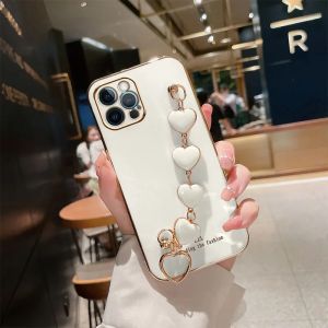 For Huawei P60 P50 P40 P30 Pro P40 P30 Lite Case Luxury Silicone Electroplated Love Bracelet Soft Silicone Phone Cover