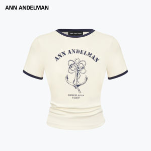 ANN ANDELMAN | Contrast Hem Print Waist-Shaped T-Shirt