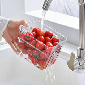 1ชิ้นกล่องใสอเนกประสงค์สำหรับห้องน้ำ/กล่องที่เก็บเครื่องครัวชั้นแขวนผนังแบบไม่ต้องเจาะพริกที่เหมาะสมกระเทียม/ขิง/มะเขือเทศ/แชมพู/สบู่สำหรับผิวกาย/ทำความสะอาดใบหน้า/ยาสีฟันฯลฯที่เก็บ