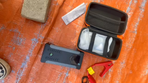 198000mAh 12V Car Jump Starter Air Pump Multi-function Car Jumper Power Bank Emergency Vehicle Booster Car Battery Jumper with 120PSI Car Air Compressor Rechargeable Emergency Car Battery Jump Starter Power Bank Jumper Kereta for 12V Car