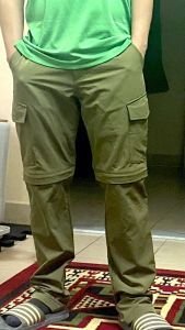 Samosamo Mens Hiking Cargo Convertible Pants Durable Lightweight Comfortable Waterproof Travel Camping Pants ARMY GREEN COLOR. All zippers used YKK Zipper