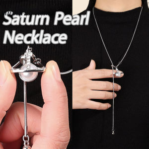 สร้อยคล้องคอห้อยไข่มุกดาวเสาร์สุดสร้างสรรค์ Y2K เกาหลีพู่ยาวพู่ห้อยสำหรับตกแต่งเสื้อผ้าสร้อยคอ