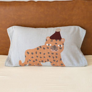 ผ้าห่มหมอนคอตตอนแท้สำหรับผู้ชายและผู้หญิง ผ้าห่มหมอนกันมัน กันลื่น ผ้าห่มหมอนลายการ์ตูนสำหรับใช้ในบ้าน ผ้าห่มหมอนคอตตอนแท้ 4 ชั้น