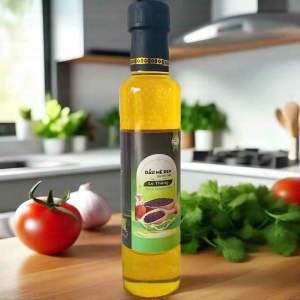 Dầu mè đen nguyên chất Lê Thông 270ml Dầu vừng ép bằng mè Việt