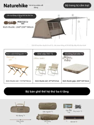 NatureHike | Lều Cắm Trại Nhanh có Mái Che Mưa 6.0