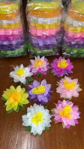 กระดาษสาห่อเหรียญ ดอกบัวกลีบใหญ่ ยกแพ็ค 10 ห่อ 10 สี ( 1000 แผ่น)