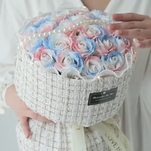 Flower Bouquet Broken Ice Blue Rose Holding Flowers Birthday Valentines Day Gift Graduation Gift