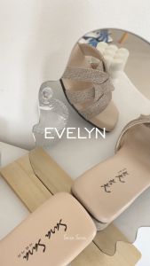 Sara Sara Evelyn Sandal Selop Hak Tahu Wanita 4cm Minimalis Kekinian Sendal Heel Korea Style Terbaru
