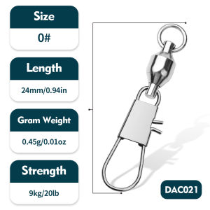 20pcs Ball Bearing Heavy Duty Stainless Steel Fishing Swivels with Interlock Snap for Smooth RotationFishing Accessories
