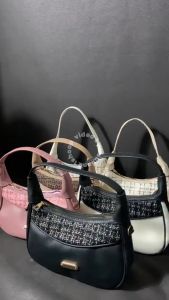 MELODY Bag Tas Bahu Kanvas Kombi Wanita Estetik Tas Selempang Wanita Sintetis Kanvas