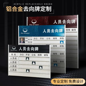 Paint Sign Aluminum Alloy Staff Notice Board Office in Position Board Can Be Replaced with Photos Company Staff Dormitory Nameplate Status Table Door Sign Customization