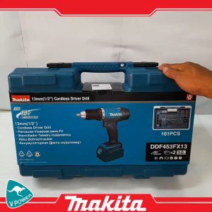 MAKITA DDF453FX13 สว่านไขควง ไร้สาย 18 โวลต์ 1/2 นิ้ว แรงบิด 38 N.m. พร้อมอุุปกรณ์เสริม 101ชิ้น