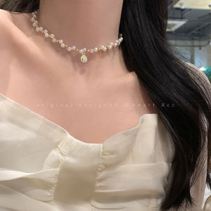 WHC Jewelry สร้อยคอจี้โลหะรูปไข่มูกแสนสวยให้บริเวณใหม่ ผู้หญิง โซ่ ลูกปัด แสดงความสวยงามกับคอจี้