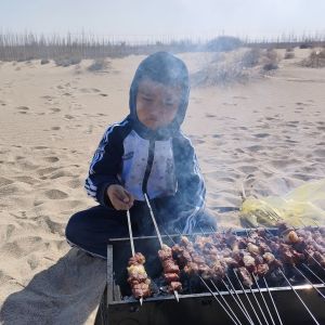 10个烧烤签BBQ工具烧烤针 10Pcs Stainless Steel Long BBQ Barbecue Skewers Flat Metal Kebob Sticks Wide Reusable Grilling Skewers for Meat Chicken