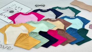 KIM190 Bộ tay ngắn quần dài thun lạnh ống suông (9-28kg) Minky Mom vải mềm mịn cho bé trai bé gái