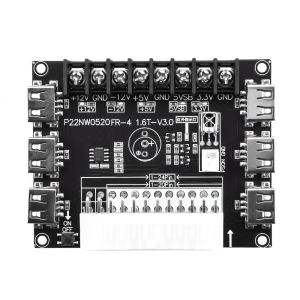 diymore | 20/24 Pins ATX Power Supply Breakout Board and Acrylic Case Kit Module Adapter Power Connector Support 12V -12V 5V 5VSB 3.3V