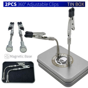 2pcs Multi-purpose Magnetic Helping Clips Hands Flexible Arm PCB Clamp Soldering Welding Third Hand Repair Desktop Holder