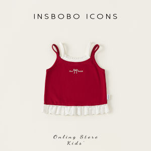 insbobo | Áo Dây Giả Hai Mảnh Có Viền Ren