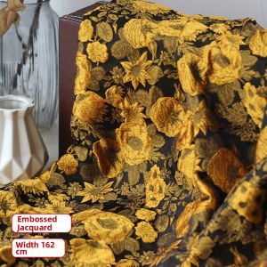 Oil Painting Texture Carving Jacquard Stiff Design Fabric