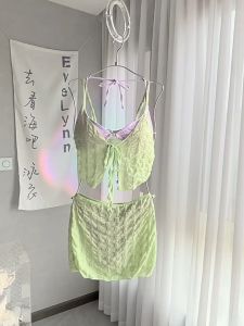 ชุดว่ายน้ําบิกินี่ ลูกไม้ เซ็กซี่ สไตล์อเมริกัน 4ชิ้น สําหรับผู้หญิง