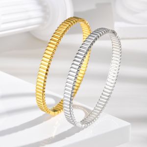 Kemstone Titanium Steel Geometric Oval Pattern Adjustable Clasp Everyday Wear Fashion Jewelry Gift for Women