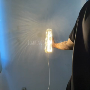 Lampu dinding led kaca kristal gold tinggi 30cm 50cm 80cm mewah modern bed side kamar hotel ruang tamu wall lamp light