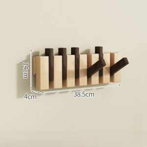 Modern Minimalist Piano Key Wooden Coat Hook Entrance Hall Wall Mounted Clothes Hat Rack Solid Wood Material No Assembly Required