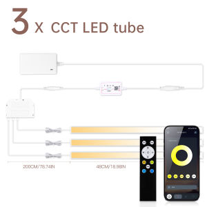 48CM Bluetooth APP Control CCT LED Light Bar 2700K-6500K Dimmable 1-6pcs LampTube Integration Lighting for Soundproof Panel Wall