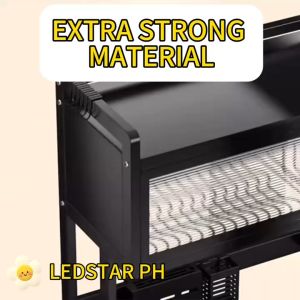 Metallic Dish Cabinet Rack Dustproof Drain Rack With Cabinet Door Multi-functional Sink Rack