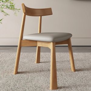 Nordic Style Solid Wood Dining Chair Home Use Back Chair Italian Minimalist Mid-Century Designer Black Home Stool