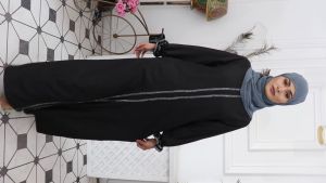 Dubai New Abaya Jubbah with Front Long Diamond Strips Plus Size Ready Stock XS TO 8XL