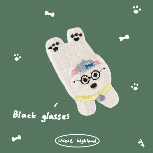 Cute Dog Series Embroidery Stickers Linen Bag Mobile Phone Self Adhesive Sticker Scarf Decorative Fabric Patch DIY Accessories