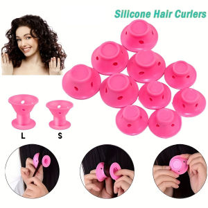 Heatless Hair Curlers Set: 10 Pieces Including Large and Small Soft Overnight Rollers for Women and Kids Lazy Curling Rods