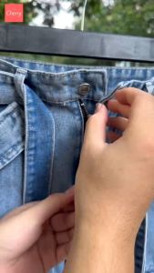 Quần cargo jean nữ túi hộp CHERRY ống rộng có dây đai quần bò túi hộp nữ dáng suông có thắt lưng phong cách retro T092