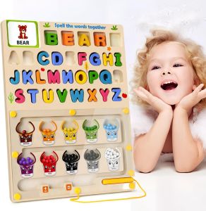 Từ Tính Số Màu Mê Cung Bảng Gỗ Montessori Đồ Chơi Dành Cho Giáo Dục Trẻ Em Cảm Giác Phù Hợp Bảng Vẽ Với Phát Triển Kỹ Năng Vận Động Tinh Cho Độ Tuổi 3-6