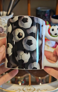 Football 3D Design Sublimation Coffee Mug with ball handle for World Cup for Gift/Celebration/Graduation/Birthday