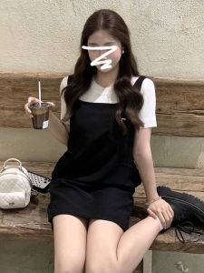 Y6Y | Elegant Minimalist Two-piece T-shirt Vest Dress Set