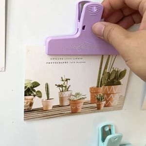 คลิปหนีบพลาสติกแม่เหล็กในตัว magnet Clip คลิปแม่เหล็กดูด คลิปหนีบเอกสารพลาสติกหลากสี