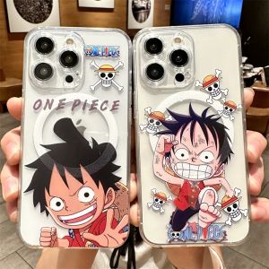Magsafe การ์ตูนวันพีชแม่เหล็กน่ารักเคสโทรศัพท์กันกระแทกสำหรับ iPhone 16ProMax 15ProMax 14ProMax 13ProMax 12ProMax Luffy เคสโทรศัพท์ iPhone 16 15 Plus 14 12 11 13เคสโทรศัพท์ Luffy สำหรับ iPhone 16Pro 15Pro 14Pro 13Pro 12Pro