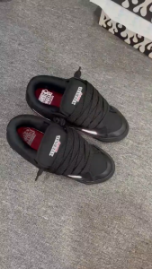 XternalStepSure - Sepatu Fat Shoes Skateboard Gemuk Reflective FullBlack Sneaker Suede Canvas Casual