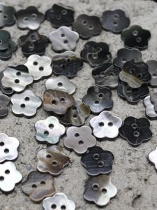 Nút Vỏ Sò Đen Tự Nhiên Hình Hoa Mận Hai Mắt Nút Áo Sơ Mi Vải Lanh Cotton Nút Váy Nút Áo Cardigan Phong Cách Trung Hoa Mới