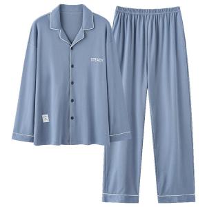 MiiOW | Mens Sleepwear Cardigan Long Sleeve Long Pants Home Clothes Set Spring Autumn New Style Simple Outdoor Wear Polyester Viscose Spandex