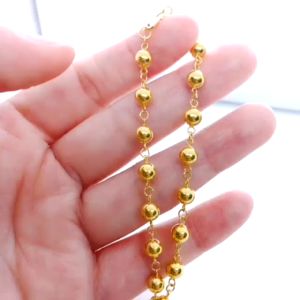 Rantai Leher Biji Bola Plain 24.12g Emas 916 Yon Hing