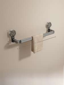 Bathroom Towel Rack Single Rod Absorbent Wall Mounted No Drilling Required Storage Organizer for Bath Towels And Accessories