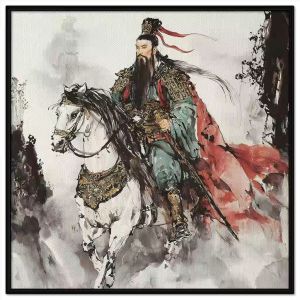 Tranh chân dung tướng quân cửi chiến mã cổ trang. Tranh treo tường dán tường canvas CGI-1645