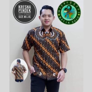 Baju Batik Pria Dewasa Batik Pria Lengan Panjang Kemeja Batik Pria Murah Lengan Pendek Terbaru Full Furing Batik Wisanggeni Solo Motif Gordo Hitam