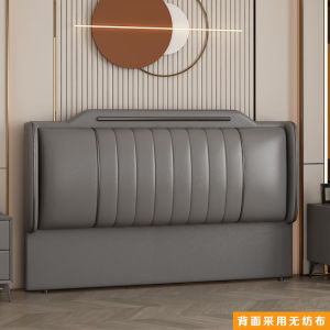 Luxury Wooden Cat Claw Skin Soft Backboard Bedside Double Bed Frame One Piece Floor Standing Easy to Assemble Customizable