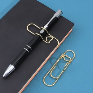 5/15 pieces of metal love creative paper pattern needle pen holder simple portable student notebook holder accessories round ba