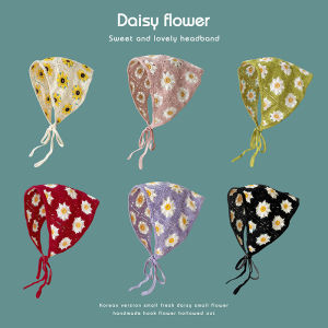 Korean Little Daisy Handmade Hollow Triangle Headband Towel Sweet Cute Headbands
